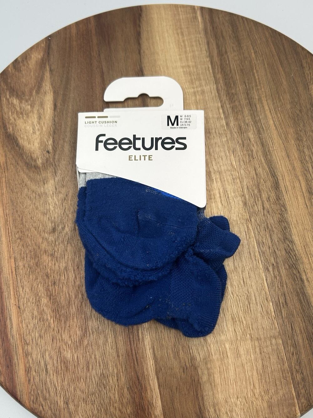 Feetures Elite Light Cushion Medium Cobalt Blue No Show Tab New